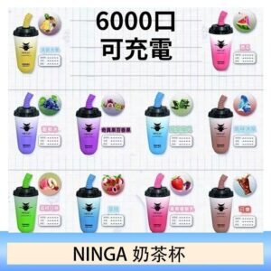 NINGA奶茶杯可充电一次性電子煙6000口