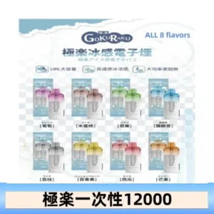 【8種口味】極楽 12000口一次性電子煙|超大容量 |口感絲滑|新品