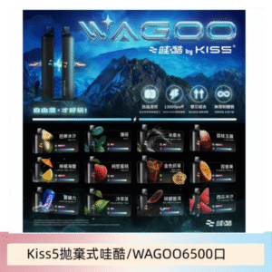 WAGOO哇酷Kiss5 6500口拋棄式 | 自由混搭雙口味 | 雙芯組合